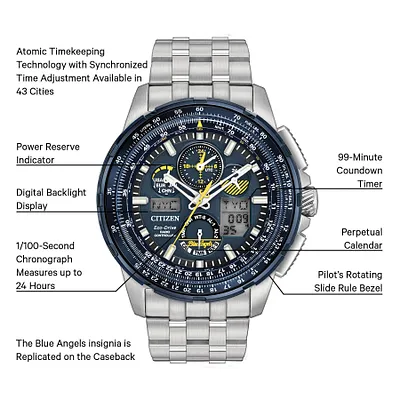 CITIZEN スカイホーク エコドライブ電波ソーラー JY8051-08 美品 CITIZEN スカイホーク エコドライブ電波ソーラー JY8051-08 美品
